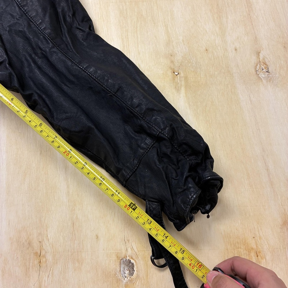 Vintage‎ Faux Leather Jacket Womens Small Black Biker Asymmetrical Full Zip Moto - Picture 6 of 8